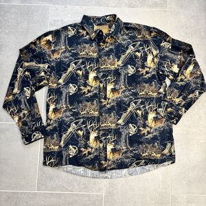 North River Outfitters Buck Bow Deer Hunting Long Sleeve Shirt Size Large